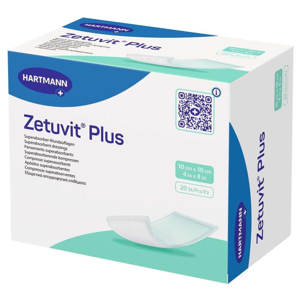 Zetuvit Plus Extrastarke Saugkompr.steril 10x10 Cm 20 St