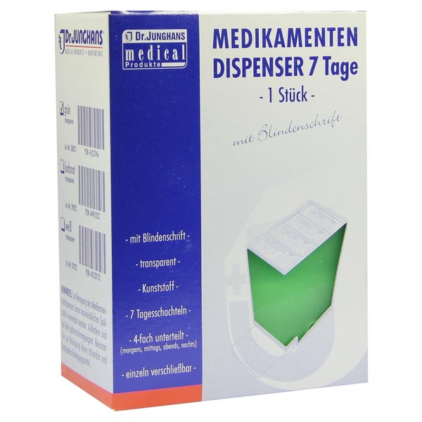 Medikamentendispenser 7 Tage grün trans. 1 St