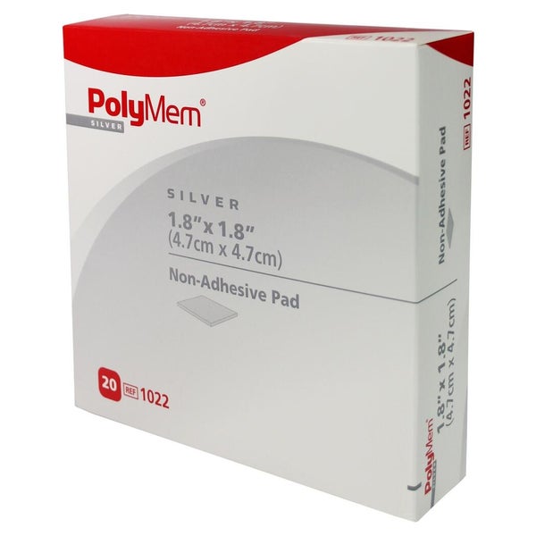 Polymem Wund Pad Silber n.klebend 5x5 cm 20 St