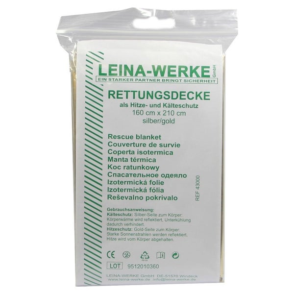 Rettungsdecke 160x220 cm gold/silber 1 St