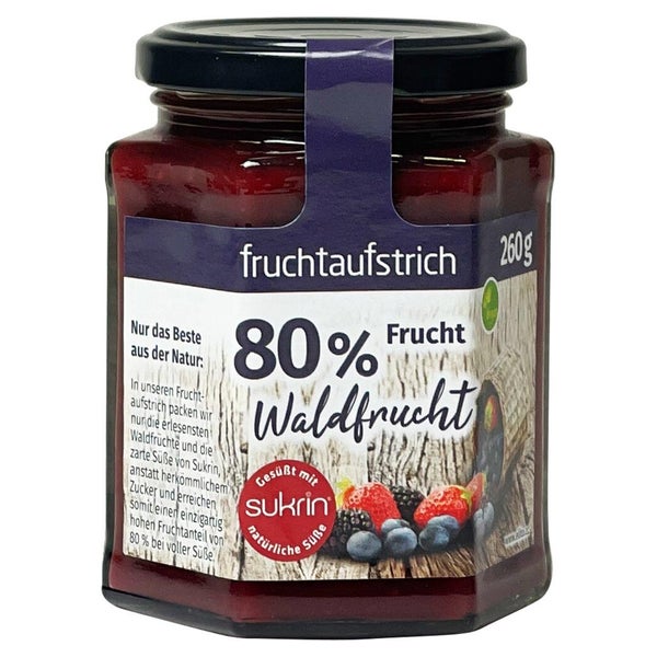 Sukrin Fruchtaufstrich Waldfrucht 80% 260 g