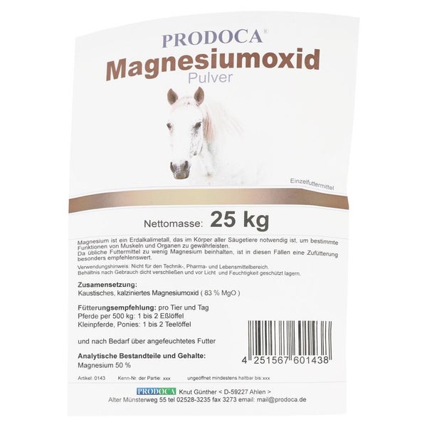 Magnesiumoxid Pulver vet. 25 kg