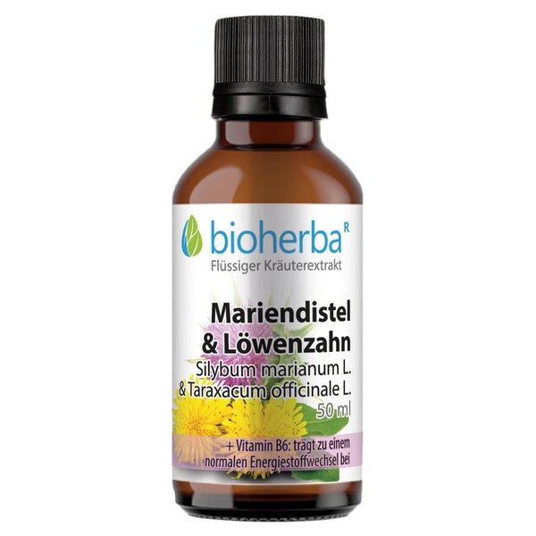 Bioherba Mariendistel & Löwenzahn Tropfen Tinktur 50 ml