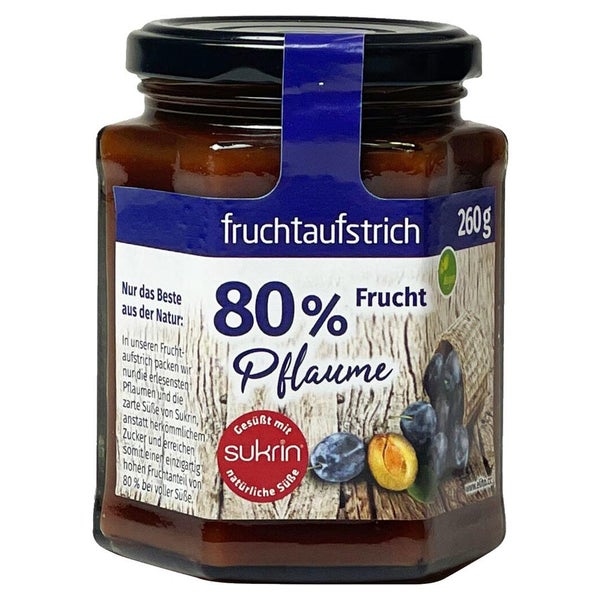 Sukrin Fruchtaufstrich Pflaume 80% 260 g