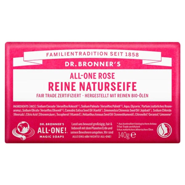 Dr.bronners Reine Naturseife Rose 1X140 g
