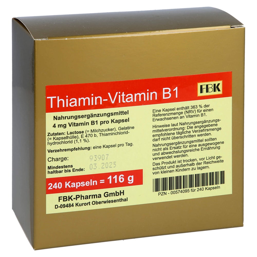 Thiamin Kapseln Vitamin B1 240 St