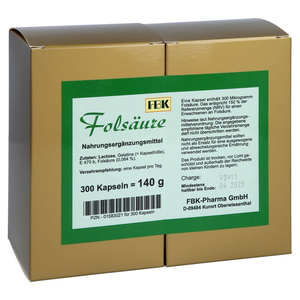 Folsäure Kapseln 300 St