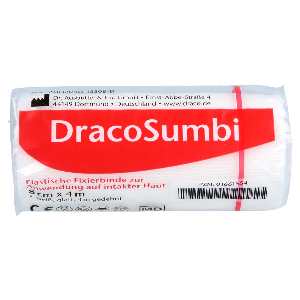 Dracosumbi Fixierbinde 8cmx4 m weiß 1 St