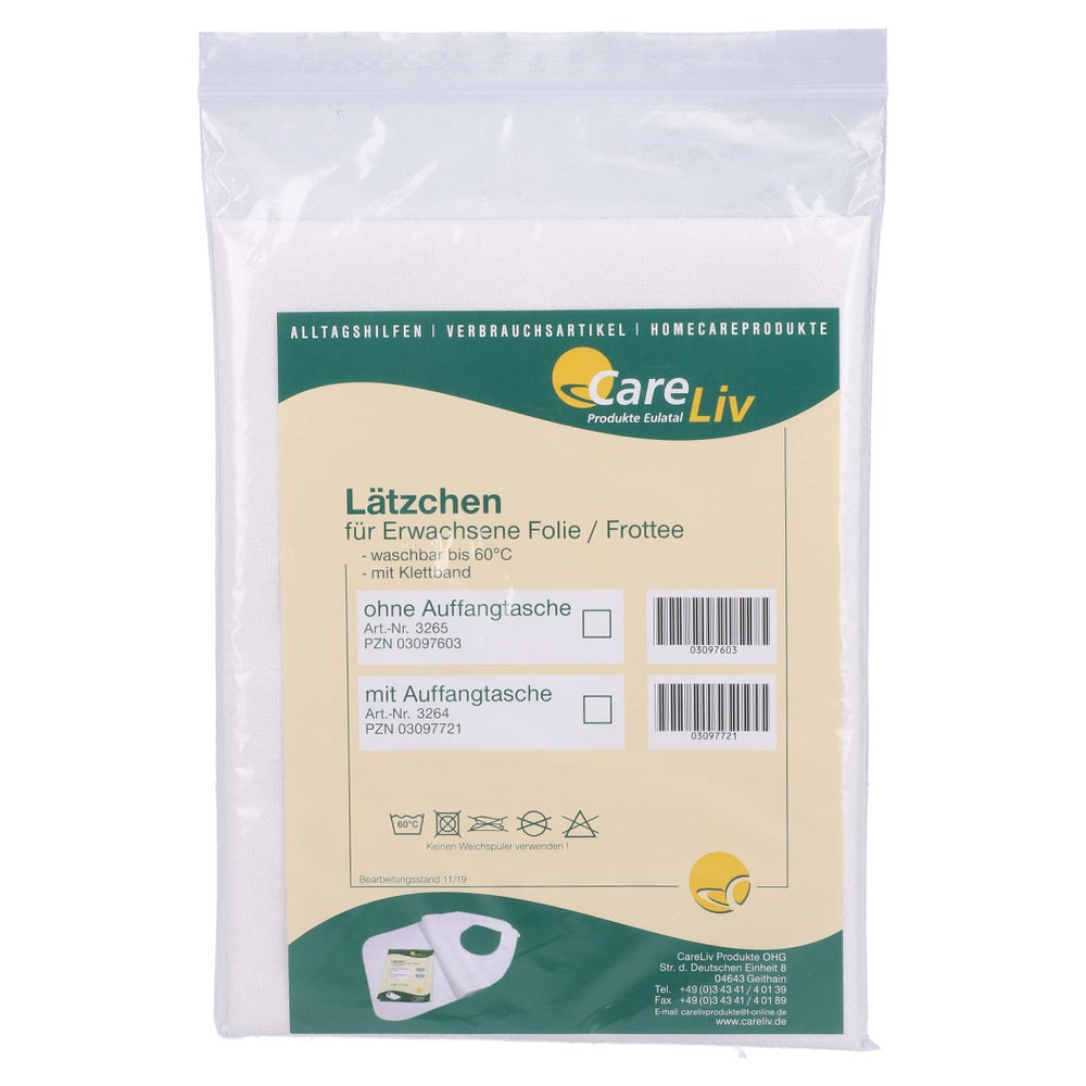 Lätzchen Erw.folie/frottee weiß mit Klet 1 St