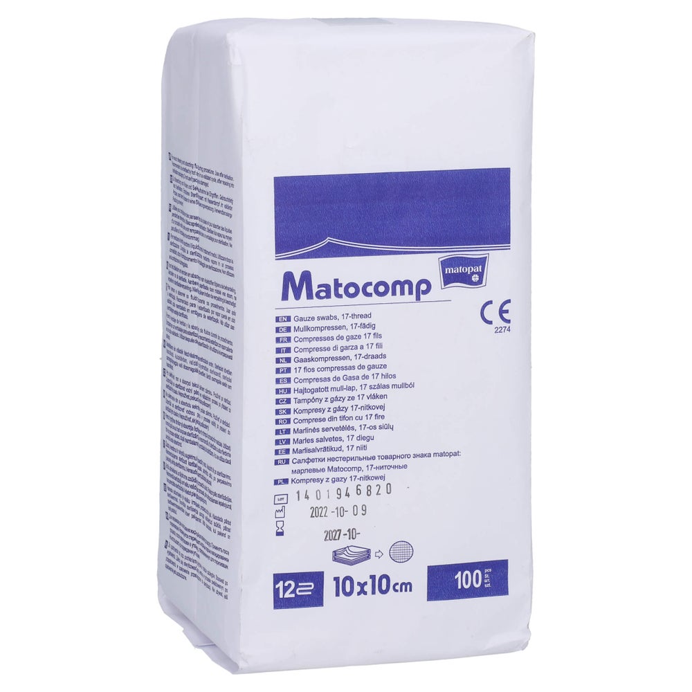 Mullkompressen Matocomp 10x10 cm unst.12 100 St