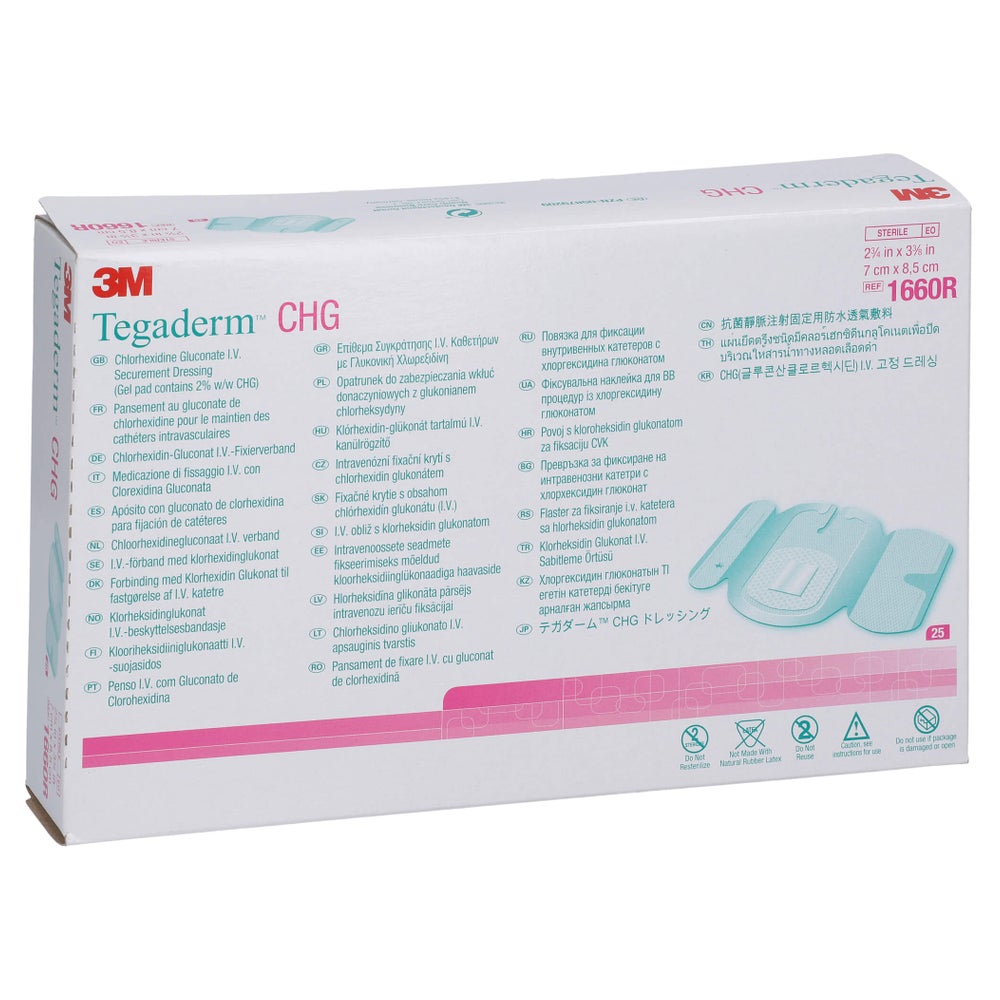 Tegaderm 3M CHG I.V. Fixierverb.7x8,5 cm 25 St