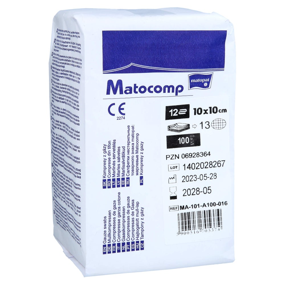Mullkompressen 10x10 cm unst.12fach 13fä 100 St