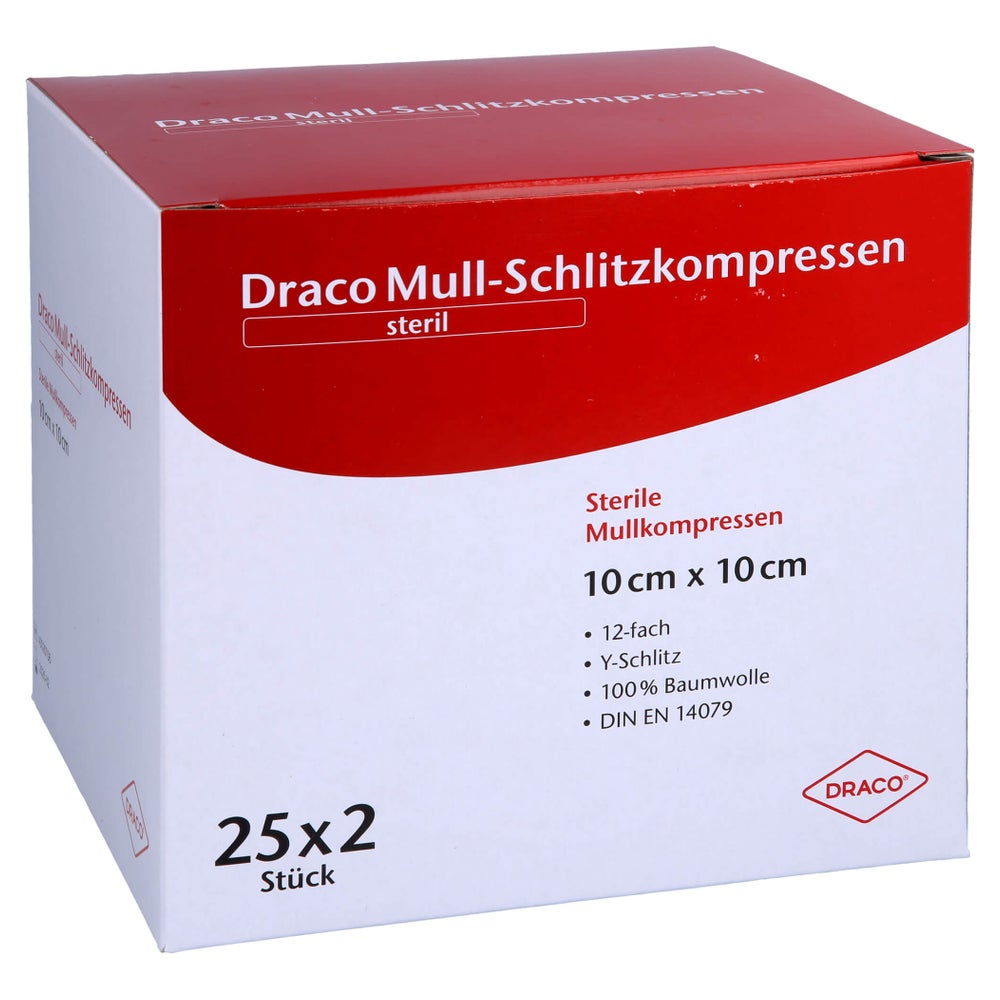 Schlitzkompressen Mull 10x10 cm steril 1 25X2 St