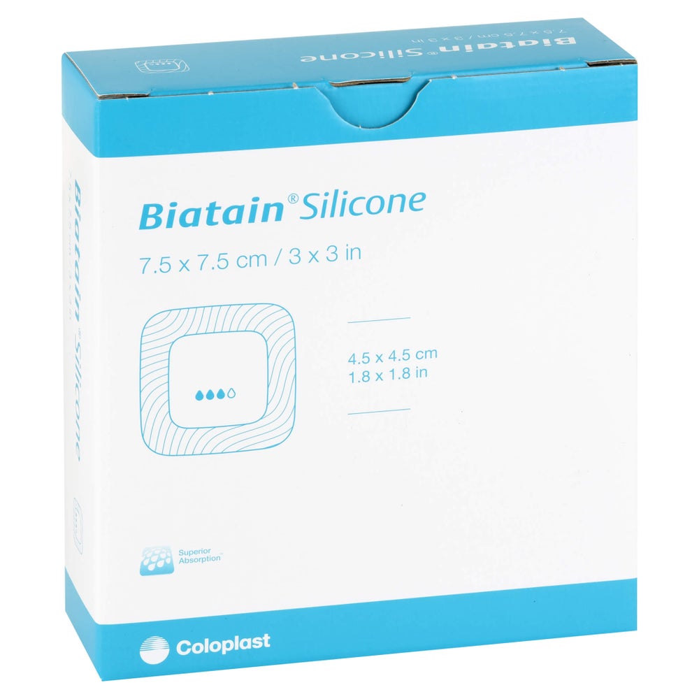Biatain Silikon Schaumverband 7,5x7,5 cm 10 St