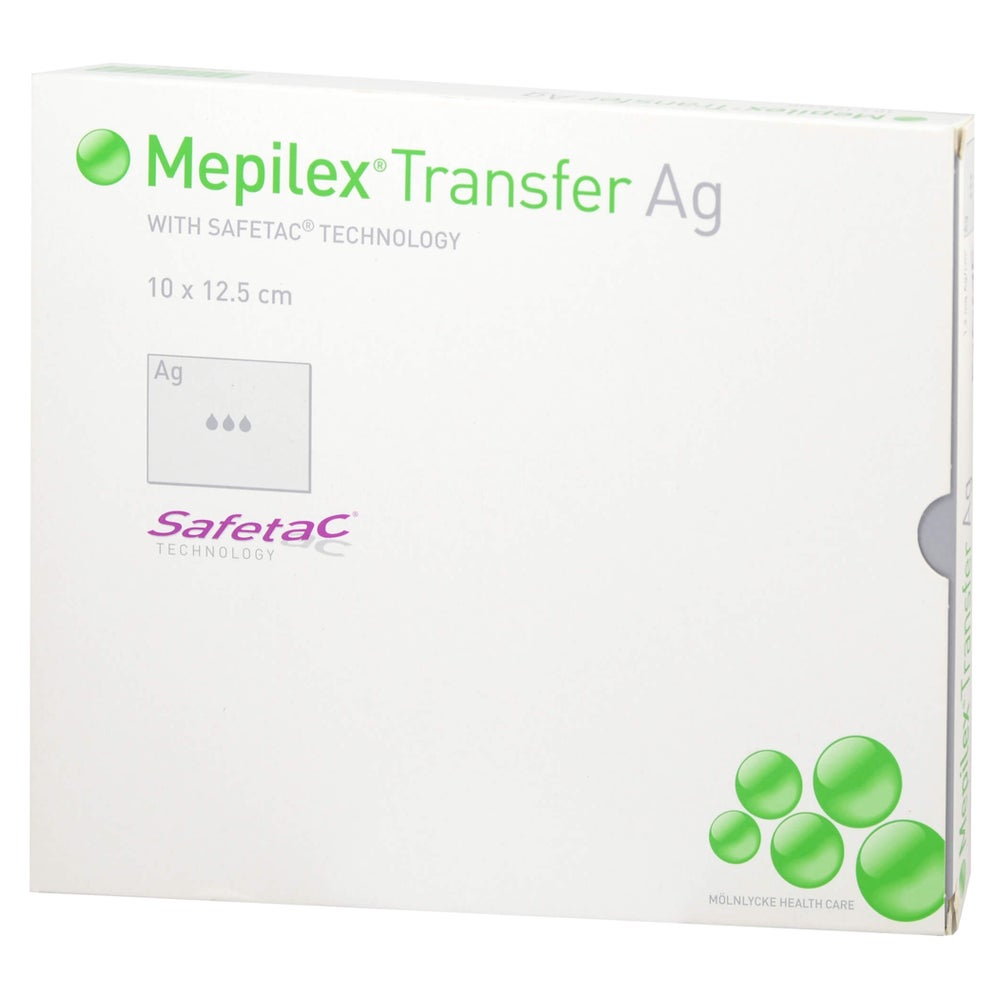 Mepilex Transfer Ag Schaumverband 10x12, 5 St