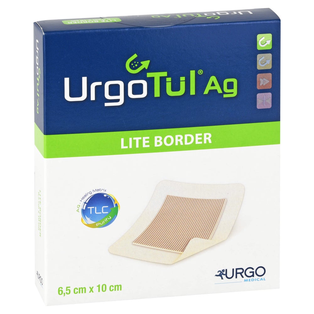 Urgotül Ag Lite Border 6,5x10 cm Verband 10 St