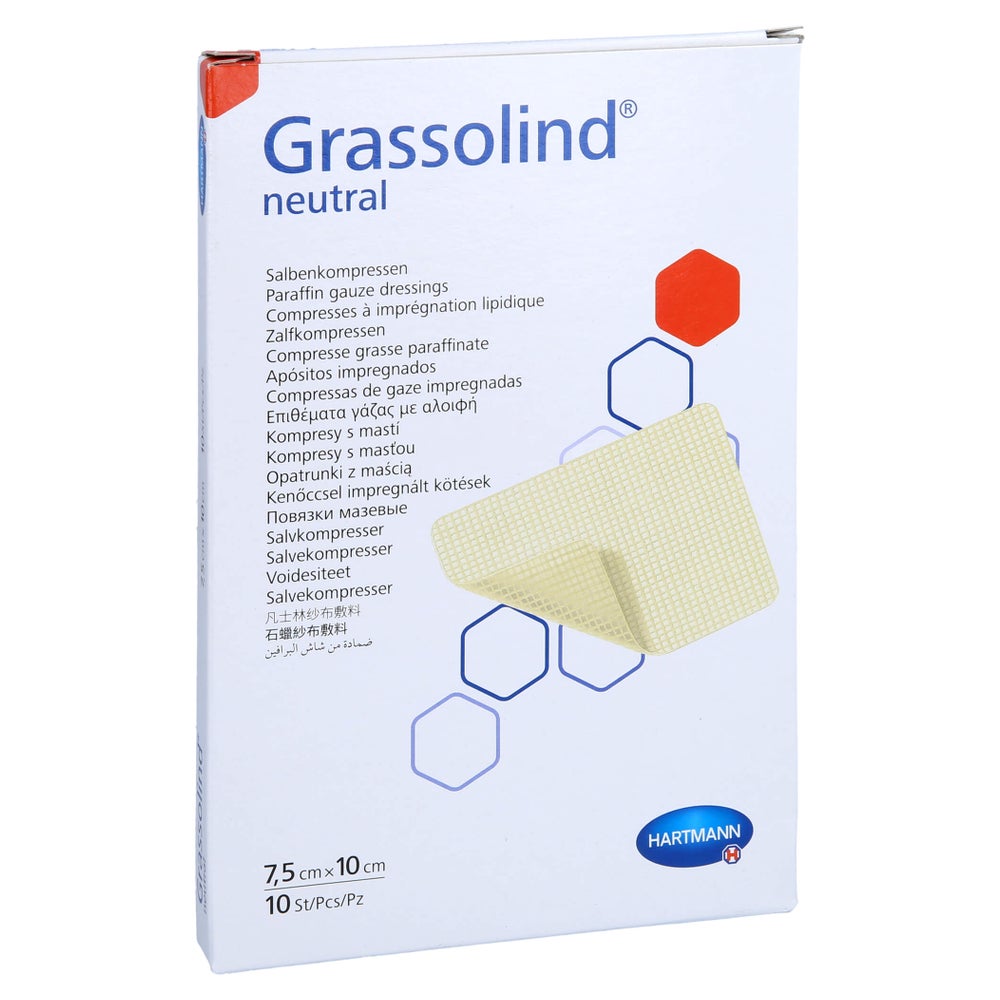 Grassolind Salbenkompressen 7,5x10 cm st 10 St