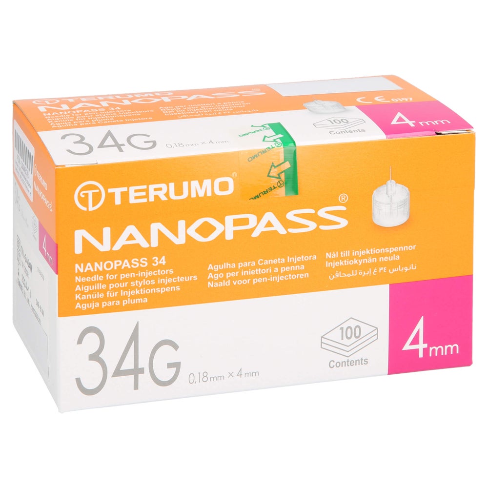 Nanopass 34 Pen Kanüle 34 G 0,18x4 mm 100 St