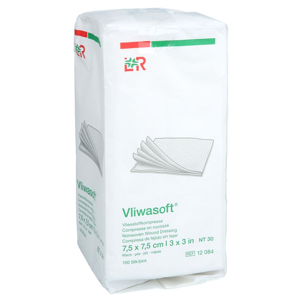 Vliwasoft Vlieskompressen Unsteril 7,5x7,5 Cm 6l. 100 St