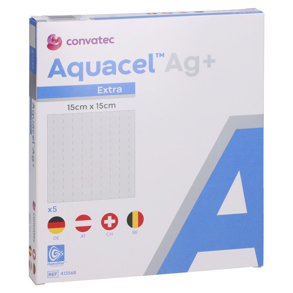 Aquacel Ag+ Extra 15x15 cm Kompressen 5 St