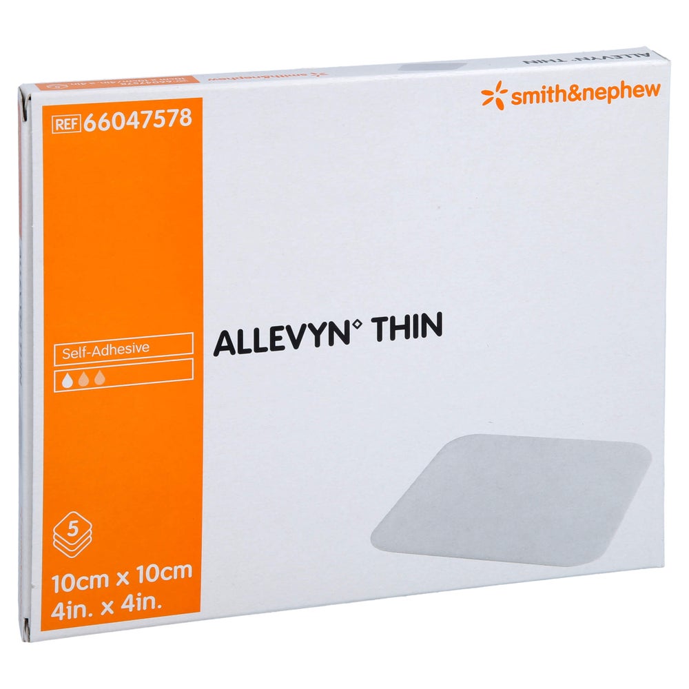 Allevyn Thin 10x10 cm dünne Wundauflage 5 St