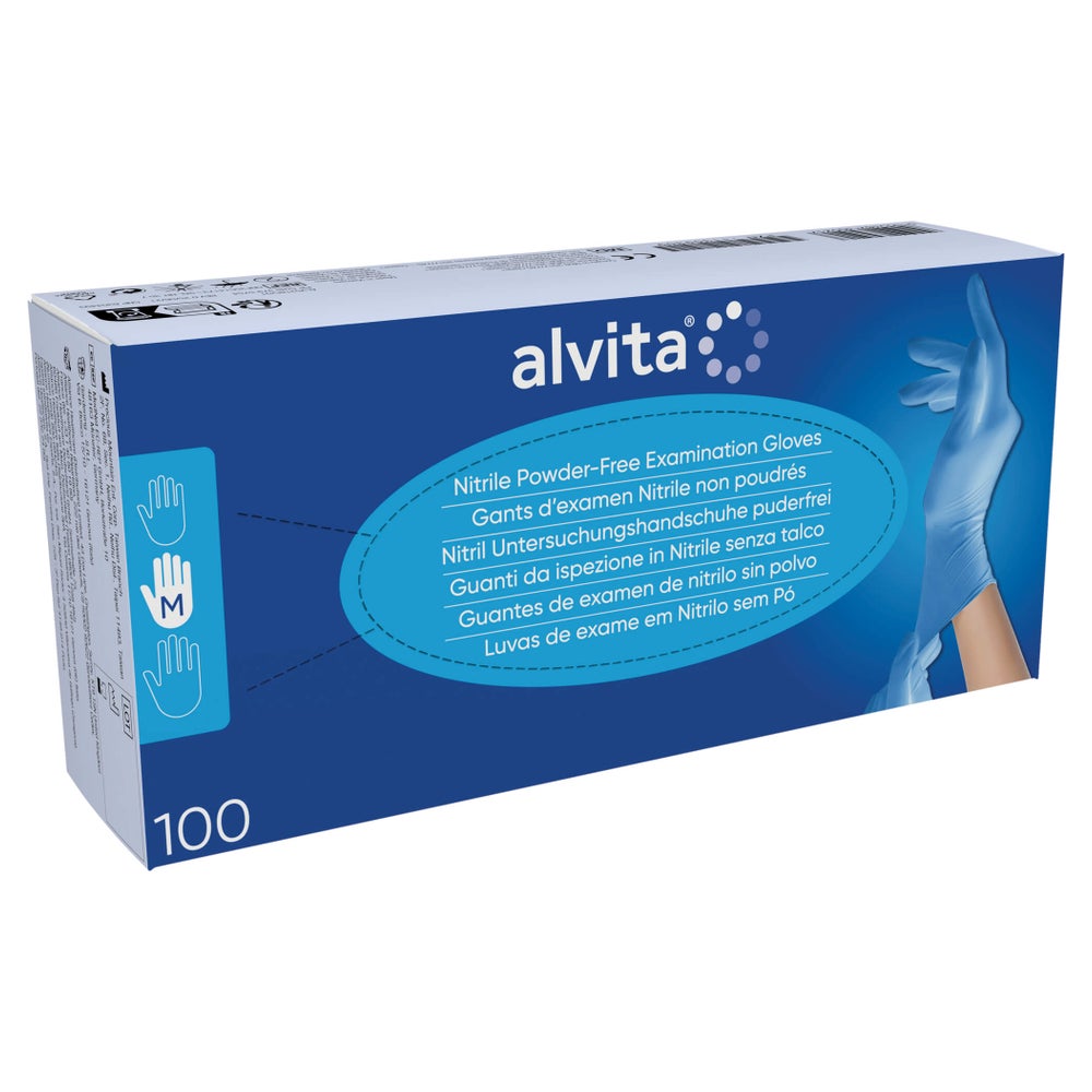 Alvita Nitril Unt.handschuhe unsteril pu 100 St