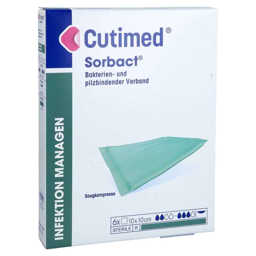 Cutimed Sorbact Saugkompressen 10x10 cm 6 St