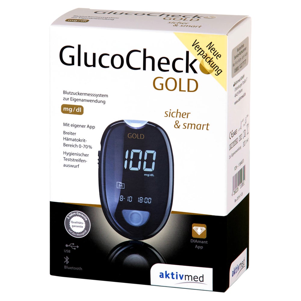 Glucocheck GOLD Blutzuckermessgerät Set 1 St