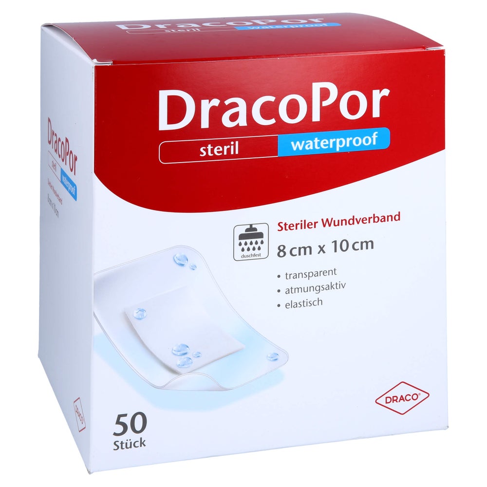 Dracopor Waterproof Wundverband 8x10 cm 50 St