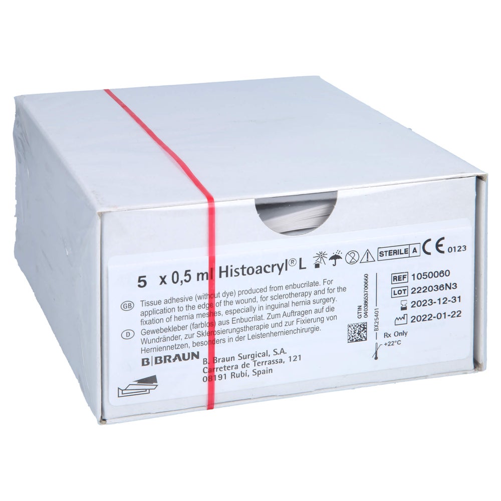 Histoacryl Gewebekleber Farblos Ampullen 5X0,5 ml