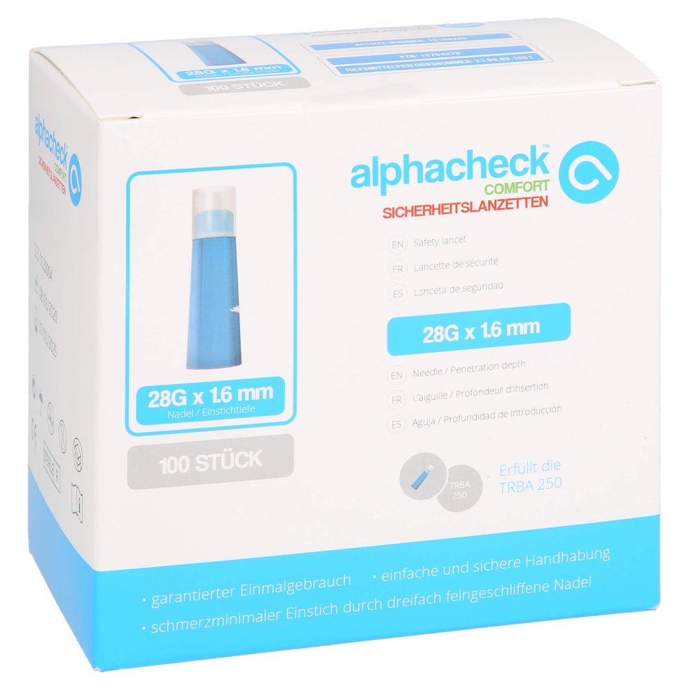 Alphacheck Comfort Sicherheitslanzett.28 100 St