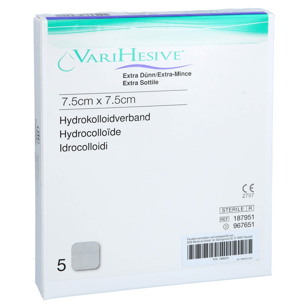 Varihesive Extra dünn 7,5x7,5 cm HKV hyd 5 St