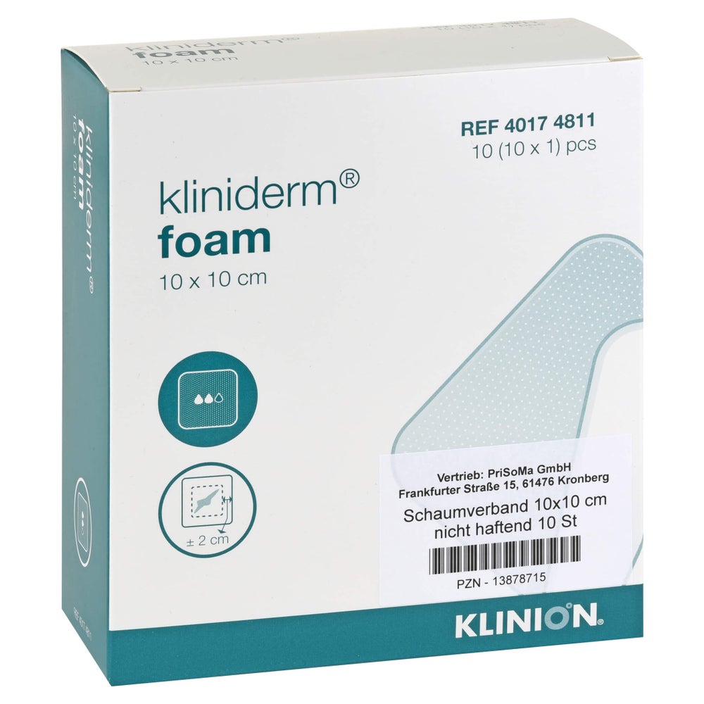 Schaumverband 10x10 cm nicht haftend 10 St
