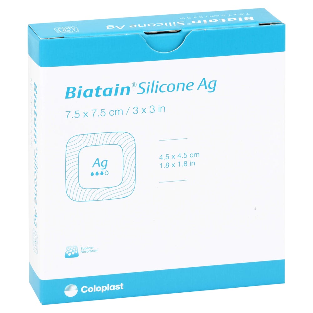 Biatain Silicone Ag Schaumverband 7,5x7, 5 St