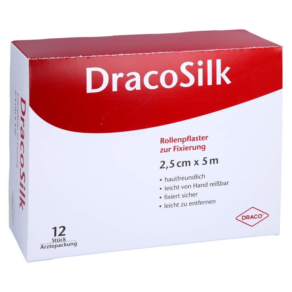 Dracosilk Rollenpflaster 2,5 cmx5 m o.Sc 12 St
