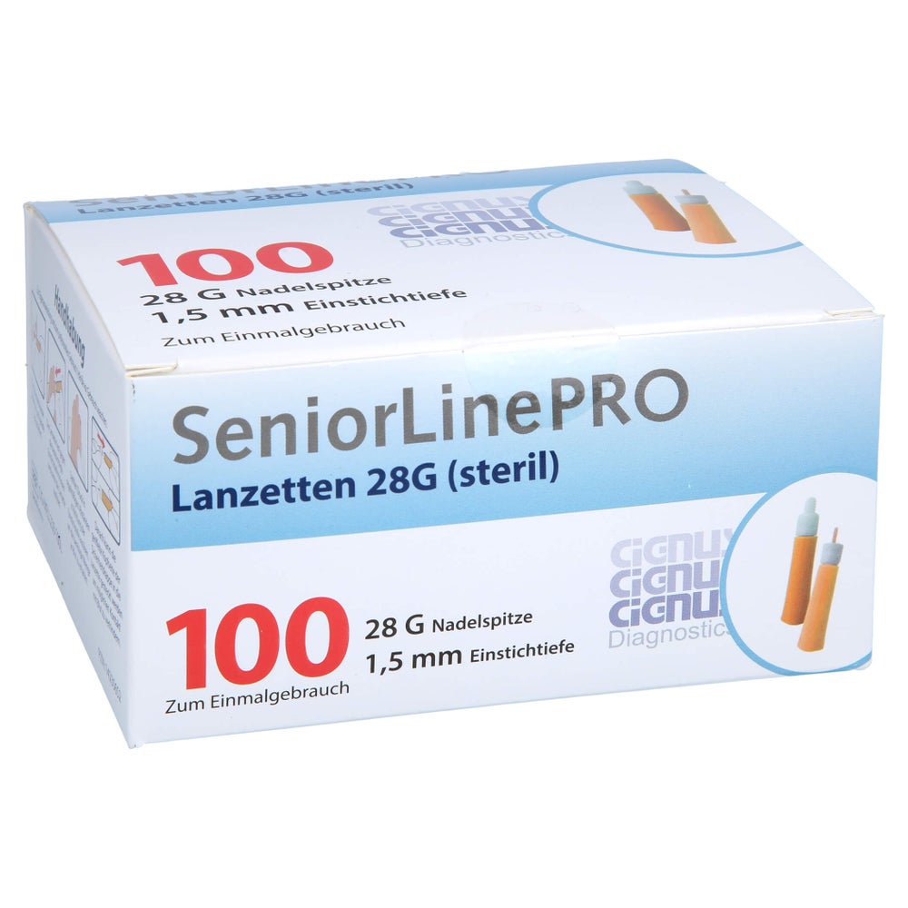 Seniorline PRO Lanzetten 28 G 1,5 mm 100 St