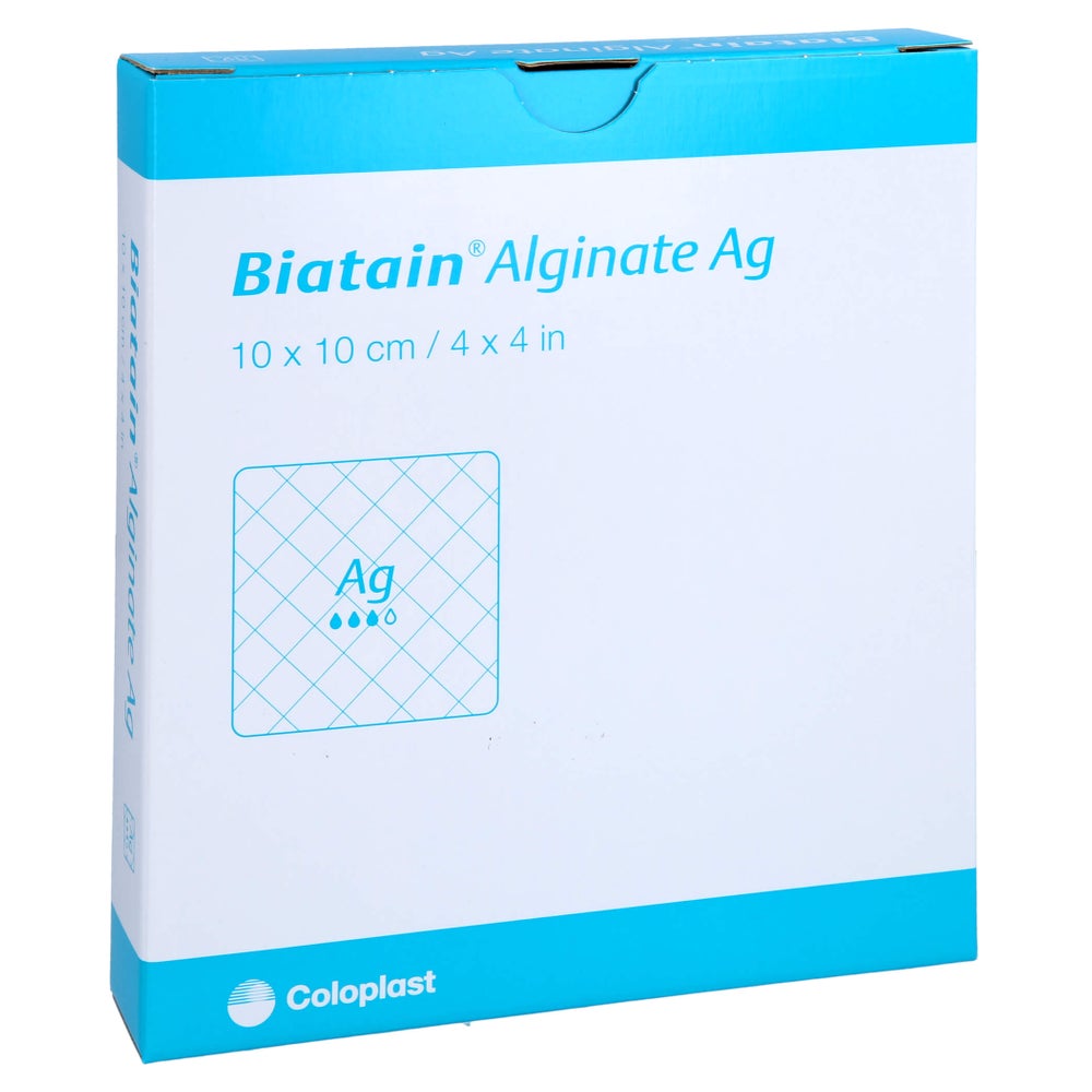 Biatain Alginate Ag Kompressen 10x10 cm 10 St