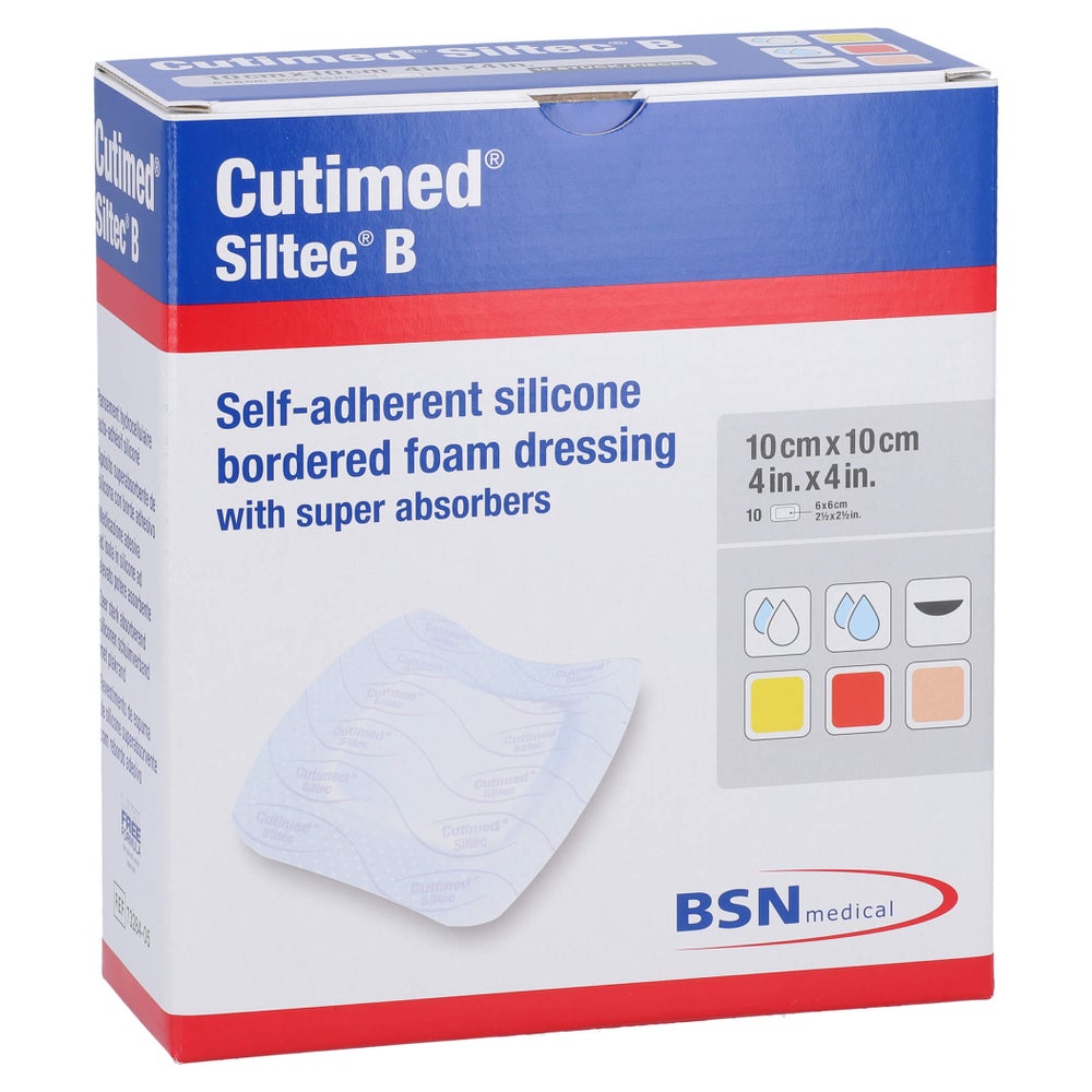 Cutimed Siltec B Schaumverb.10x10 cm m.H 10 St