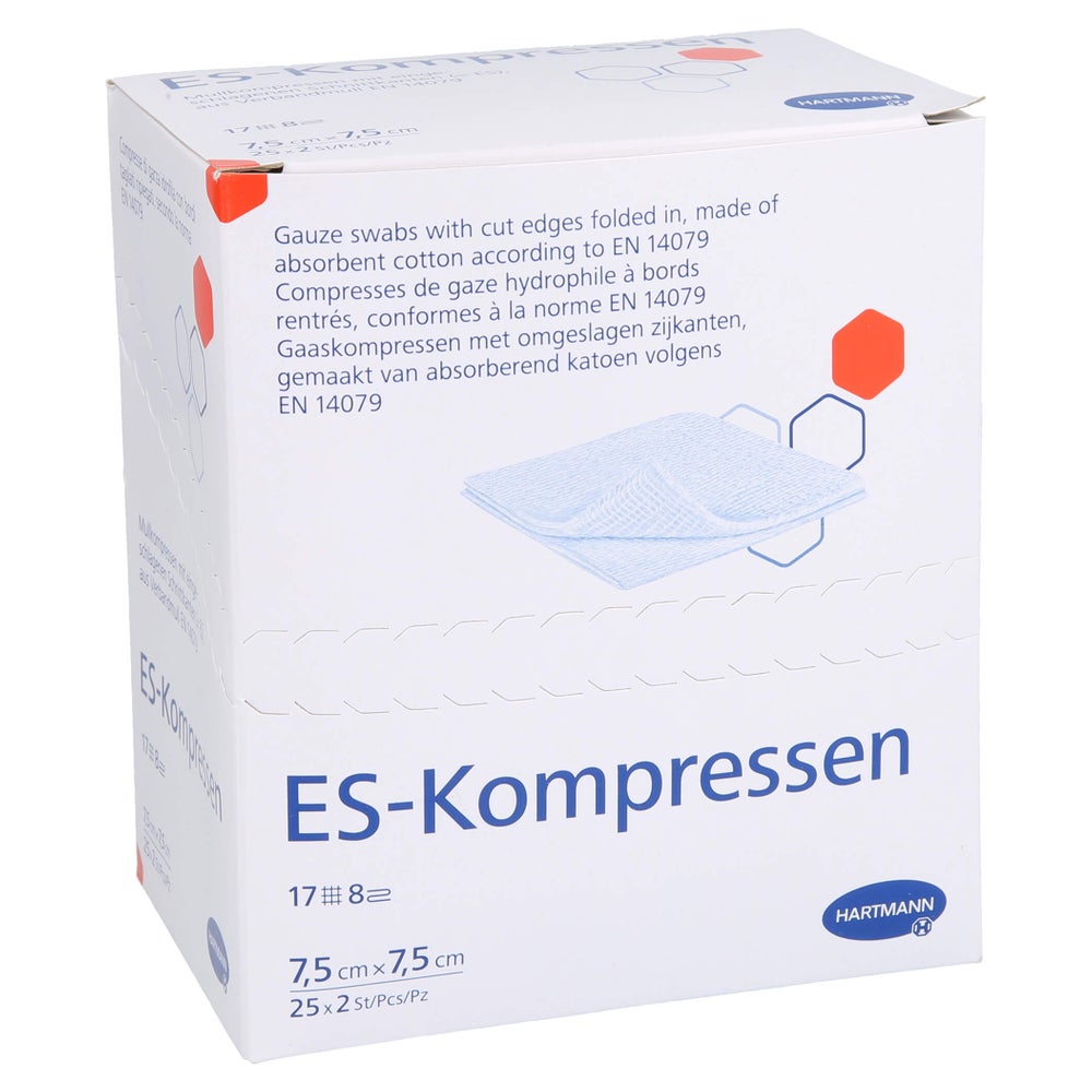 Es-kompressen Steril 7,5x7,5 cm 8fach 25X2 St
