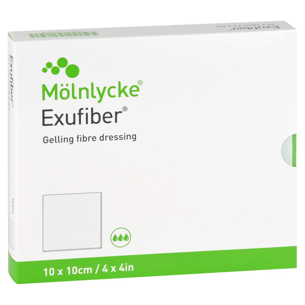 Exufiber 10x10 cm Gel-Faserverband 10 St