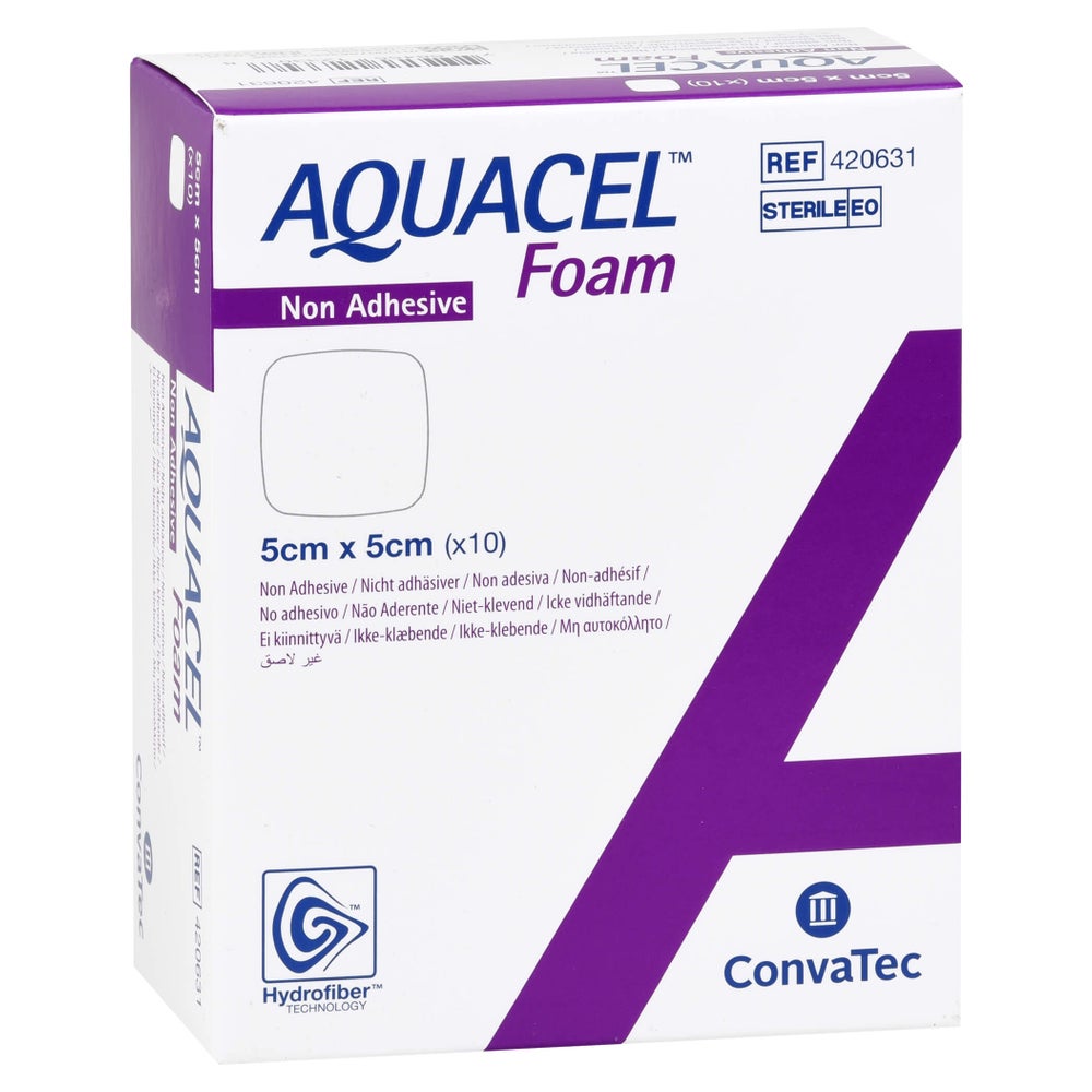 Aquacel Foam Nicht adhäsiv 5x5 cm Verban 10 St