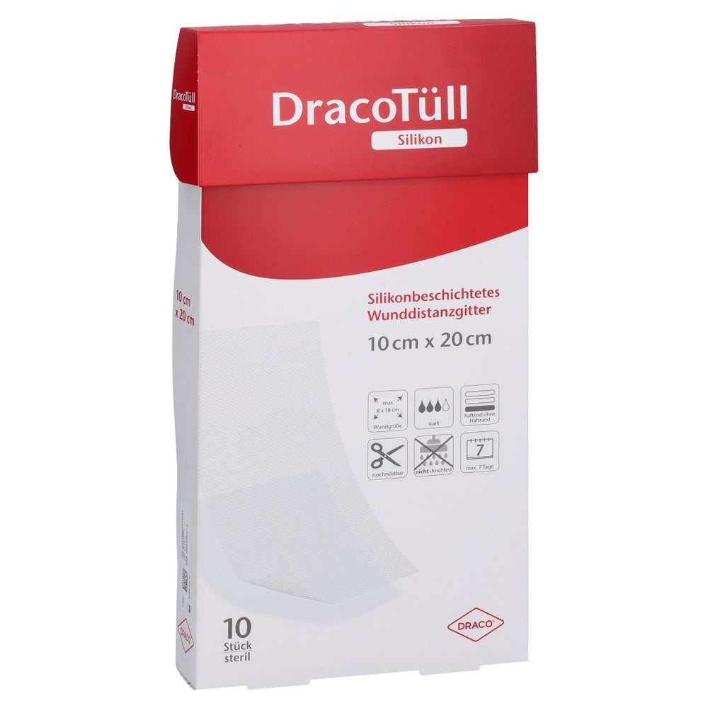 DracotÜll Silik.10x20cm Silikonbesch.wundkont.aufl 10 St