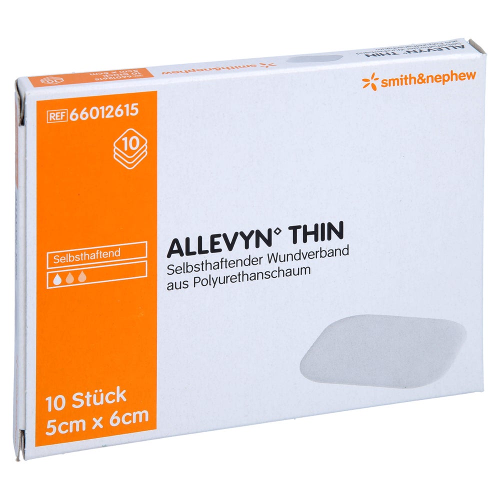 Allevyn Thin 5x6 cm dünne Wundauflage 10 St