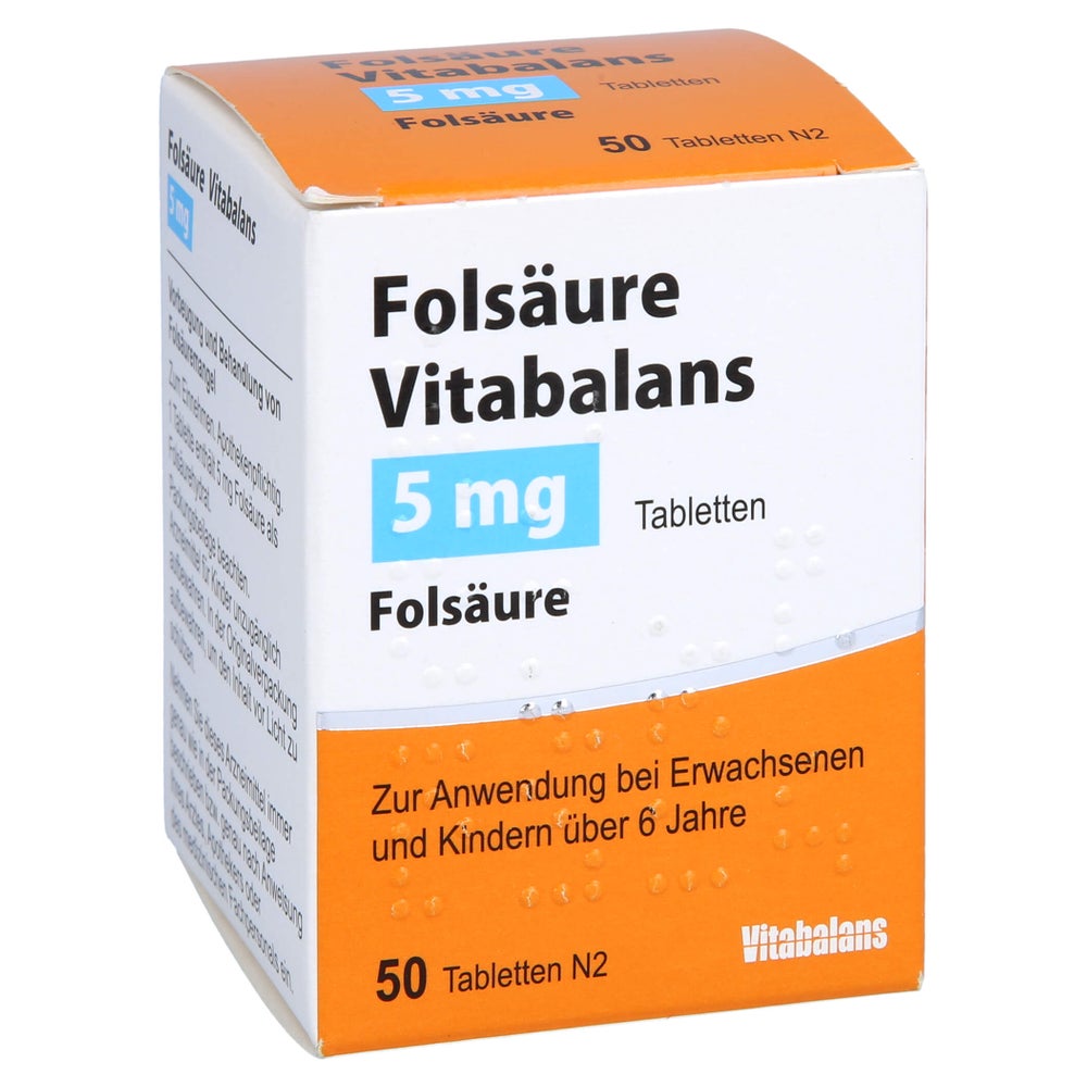 Folsäure Vitabalans 5 mg 50 St