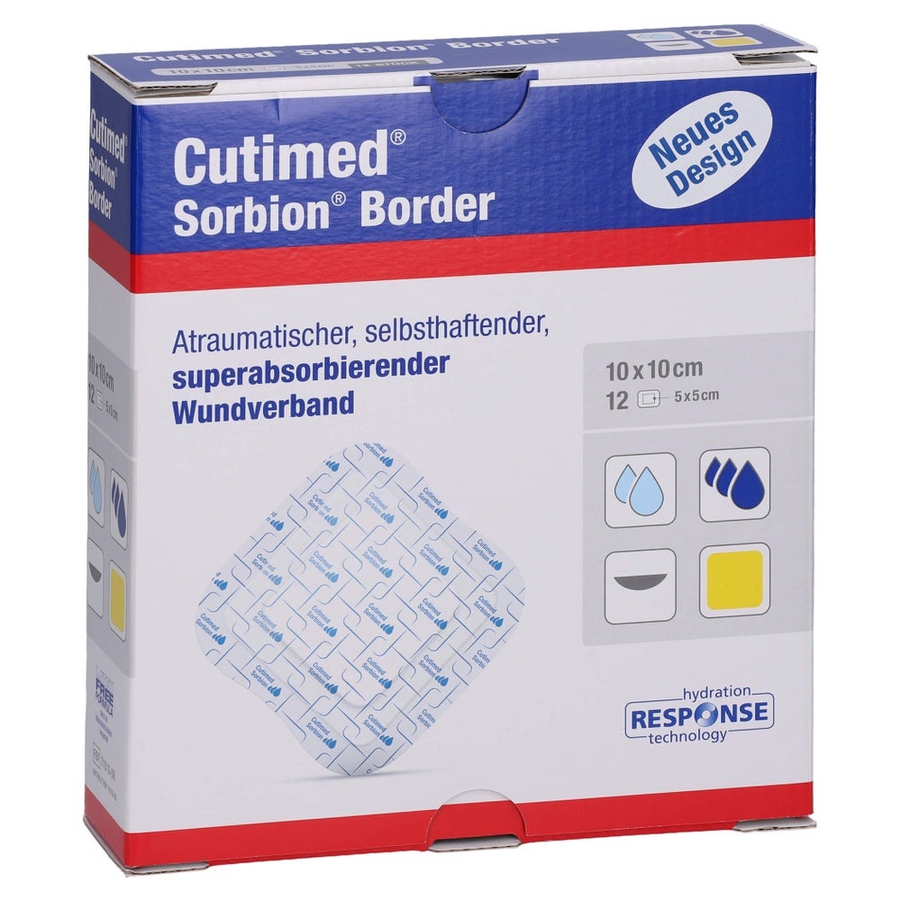 Cutimed Sorbion Border Wundauflage 10x10 12 St