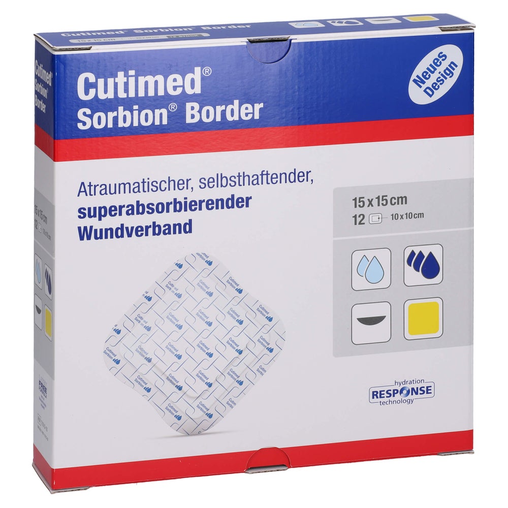 Cutimed Sorbion Border Wundauflage 15x15 12 St