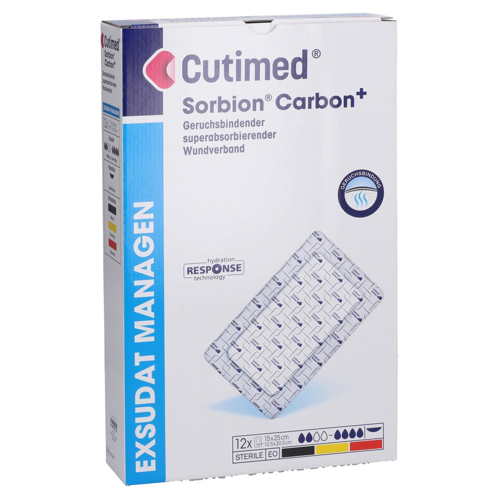 Cutimed Sorbion Carbon Wundverb.15x25 cm 12 St