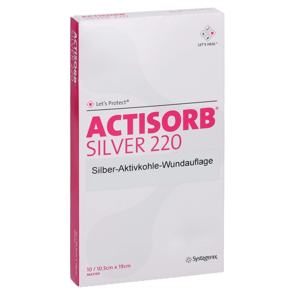 Actisorb 220 Silver 10,5x19 cm steril Ko 10 St