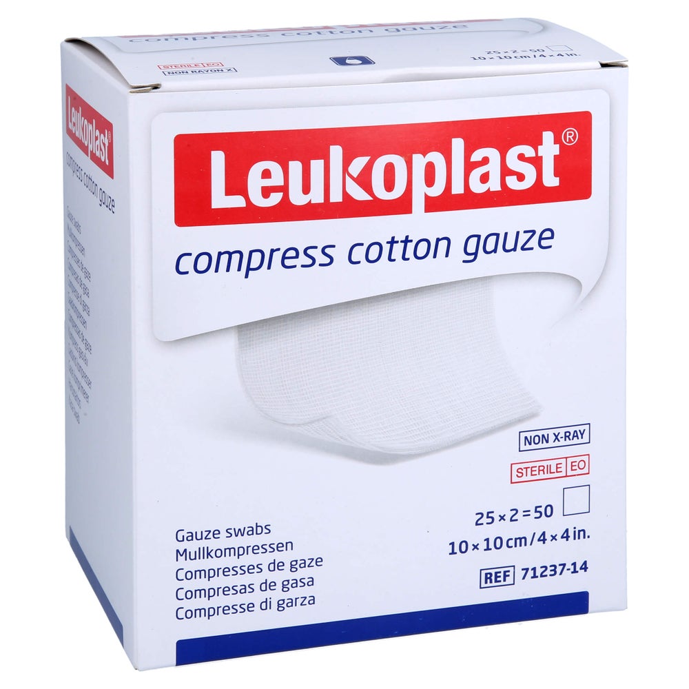 Leukoplast Compress Cotton Gauze Ste 10x10 12f 20X5 St 25X2 St