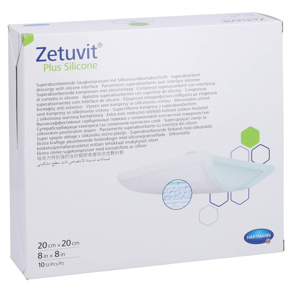 Zetuvit Plus Silicone steril 20x20 cm 10 St